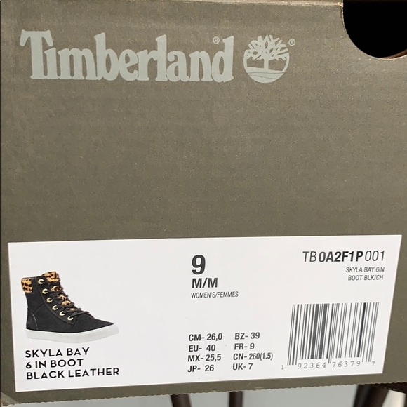 Timberland Skyla Bay in Black Leather & Leopard - 5x #hostpick - Picture 8 of 10